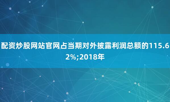 配资炒股网站官网占当期对外披露利润总额的115.62%;2018年